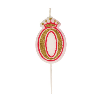 Свеча для торта тм Fntastic 5,6 см, в форме цифр (0), парафин