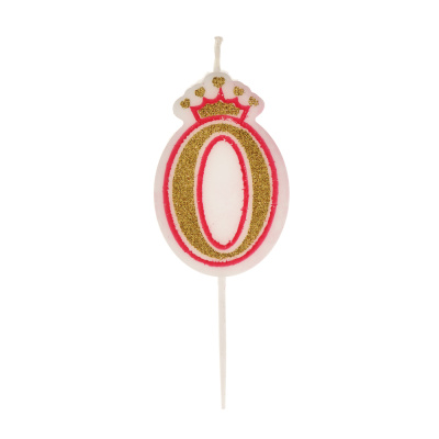 Свеча для торта тм Fntastic 5,6 см, в форме цифр (0), парафин