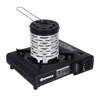 ЕРМАК Плитка газовая к бал. с цанговым захватом портативная с переходник, в кейсе, 34х26х9см