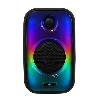 Колонка беспроводная BY VibeBox, 8 Вт,подсветка,2000мАч,USB,EQ,microSD,ВШГ 26x16x14см, черный