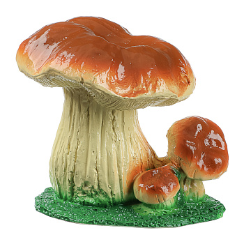 Фигура садовая "Рыжик тройной на траве" 18х21см, гипс