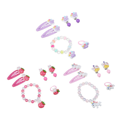 Набор детской бижутерии BY Русские супергерои: браслет, клипсы, кольцо, заколки клик-клаки 2шт,3диз.