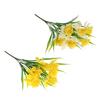 Букет искусственных цветов тм LADECOR нарциссы 32 см
