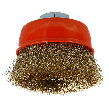 ЕРМАК PROFI Щетка чашечная для УШМ, витая латунированная стальная проволока 0,3мм, 60ммхМ14