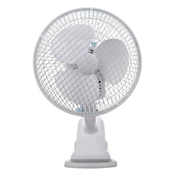 Вентилятор настольный на прищепке тм LEBEN 20Вт, диаметр 23см, 220в, белый