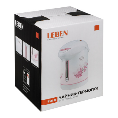 LEBEN Чайник-термопот 2,8л, 750Вт, автоматич. поддержание температ., механич.помпа