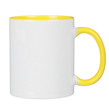 Кружка для сублимации 330мл, цвет желтый, керамика