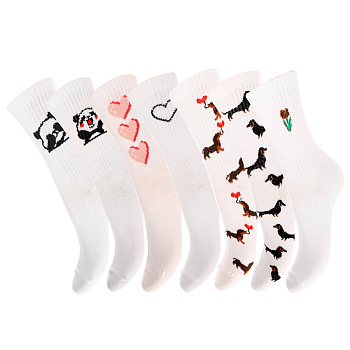 Носки с рисунками, GALANTE, р. 23-25, 80% хлопок, 17% полиамид, 3% эластан, цвета в ас-те