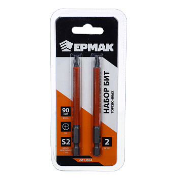 ЕРМАК Биты для шуруповерта ТОРСИОН PH2х90 мм, ПРОФИ СЕРИЯ