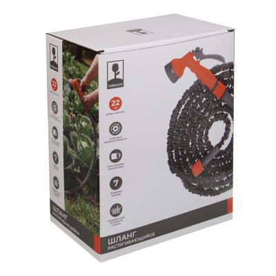 INBLOOM Шланг для полива растягивающийся, 22м, 7 реж., коннект., ТПЭ, полиэстер, пластик
