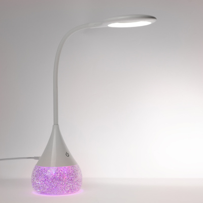 Светильник переносной настольный BY Глиттер,16LED,5Вт,300Лм,RGB,USB-C 5В,каб.1м, дим., пластик,белый