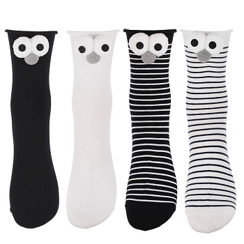 Носки женские с декором, тм GALANTE, р. 23-25, 80% хлопок, 20% полиэстер, разноцветные