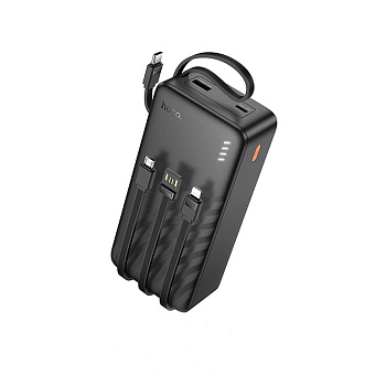 Аккумулятор мобильный hoco. модель J146B 30000мАч, 4 кабеля, черный