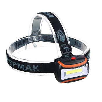 Фонарь налобный тм ЕРМАК, COB LED, 65 Лм, 3xAAA, 0,65 Вт, 6,5х4,7х3см, пластик