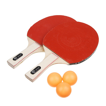 Набор для настольного тенниса 2*, тм BY SPORT, (2 ракетки, 3 мяча), дерево