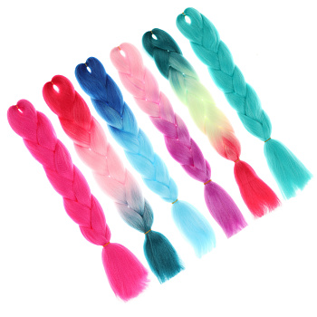 Коса цветная тм ЮНИLOOK, длина 60см, нейлон, 6 цветов, ACS-74