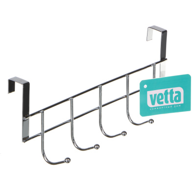 Вешалка накидная на дверь, 5 крючков, тм VETTA, 24,5х2,5х9,5 см, металл