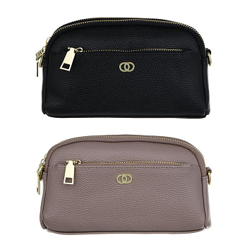 Сумка кроссбоди c 2-мя отделениями на длинном ремне тм ЮL,ПУ, 19х11,5х4,5см, 2 цвета, КЖС24-25