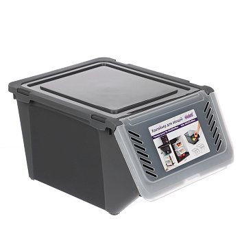 Контейнер для овощей, пластик, 11л, 35х25,5х19 см, серый