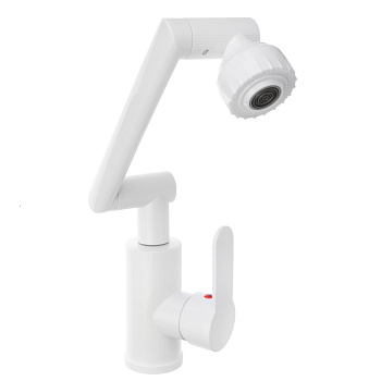 СоюзКран Смеситель для кухни и раковины, излив с вр. 360 гр, аэратор 2 реж, металлопластик, белый