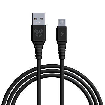 Кабель для зарядки USB(A)-microUSB BY Классик, 1м, 3A, черный