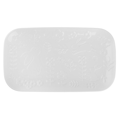 Блюдо прямоугольное тм MILLIMI Зайчик 25,3х15х2,5см, фарфор