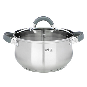 VETTA Вена Кастрюля 20х11,5см. 3,6л. со стекл. крышкой, индукция