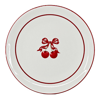 Тарелка закусочная Черри тм MILLIMI, 19,5см, фарфор, белый