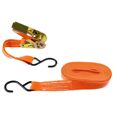 Стяжка груза 5 м, храповик 110мм, ширина ленты 25мм, 400/800кг, S-крюки, ЕРМАК