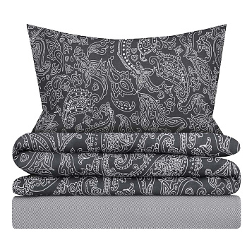 PROVANCE Фрэя Комплект постельного белья евро (4 предмета), бязь, 100% хлопок, серый