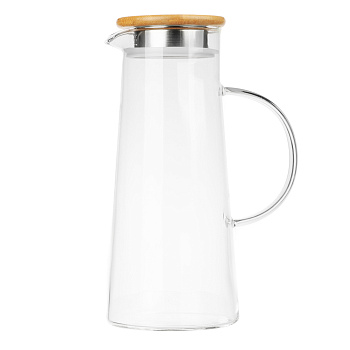 VETTA ЭКО Кувшин 1500мл, с металлическим фильтром, бамбуковая крышка, стекло