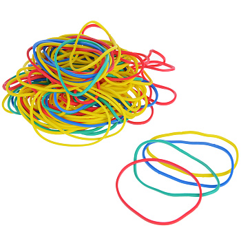 Резинка банковская ClipStudio цветная, набор 50 грамм, в пакете с подвесом