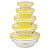 MILLIMI Набор салатников с крышкой 5 шт: 900/ 500/350/200/130 мл, стекло, пластик, желтый