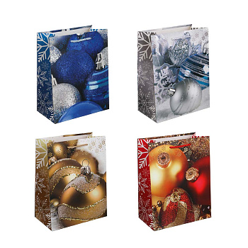 Пакет подарочный тм СНОУ БУМ 18x23x10см, бумага, 4 дизайна, арт.3