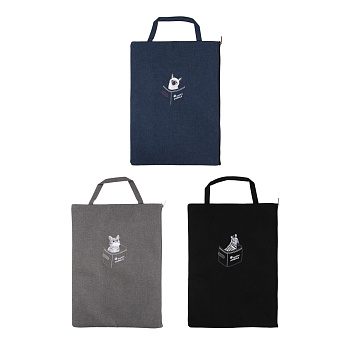 Папка-шоппер А4, 35,5х26,5 см., материал плотный текстиль, полиэстер, 3 цв.