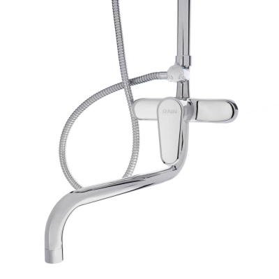 RAIN Душевая система со смесителем (кер. картридж 35мм, латунь), верхний душ 1 режим, ручной 3 реж