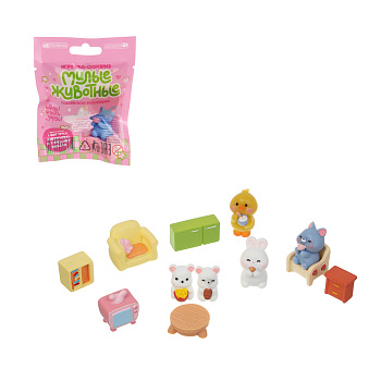 Игрушка сюрприз "Милые животные", ИГРОЛЕНД, 2 штуки, полистоун