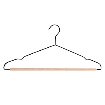 Вешалка для одежды тм VETTA, 41х19,5х0,3 см, металл, дерево, цвет черный