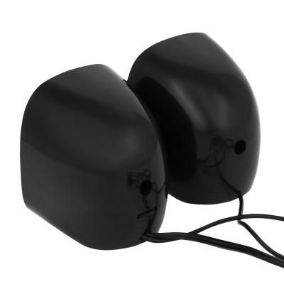Колонки компьютерные проводные BY, 6W., 3.5 мм. mini-jack, USB, регулятор громкости, пластик, чёрный