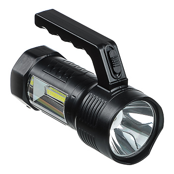 Фонарь прожектор тм ЕРМАК, 1 СОВ + LED, 800мАч, вилка 220В, 62х91х145 мм, 2 режима, пластик
