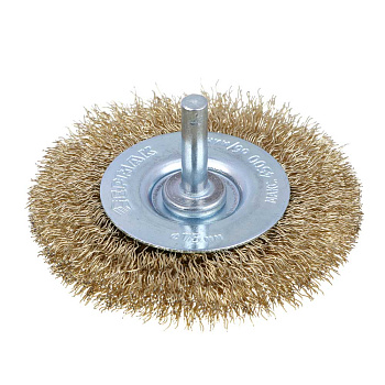 ЕРМАК PROFI Щетка дисковая для дрели, витая латунированная стальная проволока 0,3мм, 75мм