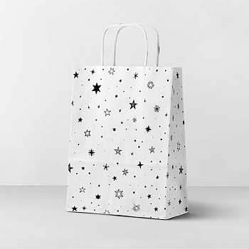 Пакет подарочный с кручеными ручками 24x10,5x32 см, "Звездочки"