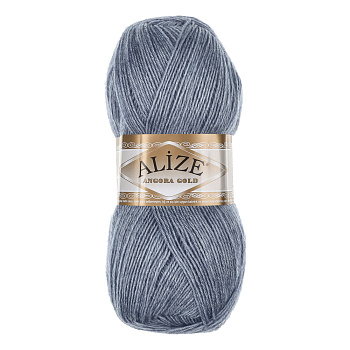 Пряжа Angora gold/Ализе 100г/550м 10 % мохер 10 % шерсть 80 % акрил (221-светлый джинс меланж)