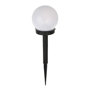 INBLOOM Фонарь садовый на солн. батарее, Шар, 10х10х34см, 1LED, белый, 1x1.2V 40mAh NI-MH, пластик