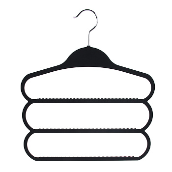 VETTA Вешалка-органайзер, 3 уровня, 36х40.5х0.6 см, пластик с покрытием Soft-touch, черная