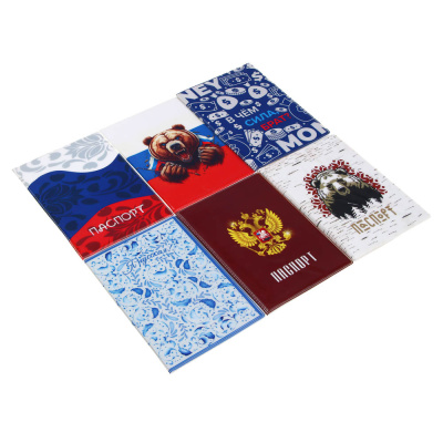 Обложка для паспорта тм ЮL, ПВХ, 13,6х9,5см, 6 дизайнов