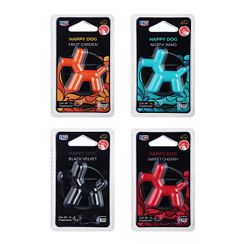 NEW GALAXY Ароматизатор на дефлектор 10гр.,Happy Dog фрукт. сад,сладк.вишня,черн. бархат,север.ветер