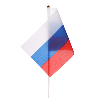 Флаг России малый, 14х21 см, шток 30 см