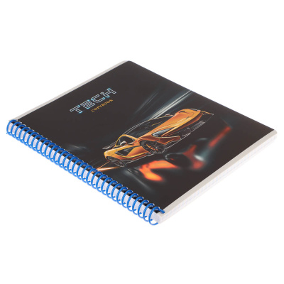 Тетрадь 96 л., А5, в клетку, БЕЛЫЕ ЛИСТЫ, обл.мел. картон, спираль, микс