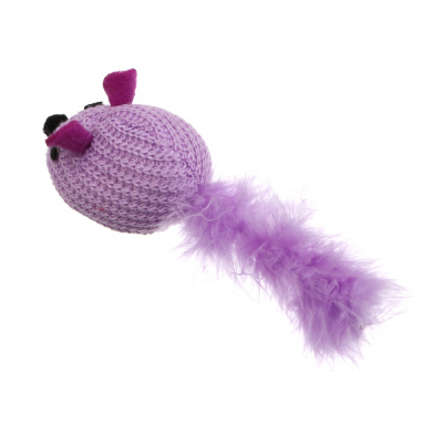 Набор игрушек для кошек, тм VETTA, мышки вязаные, п/э, перо, 14см, 2шт